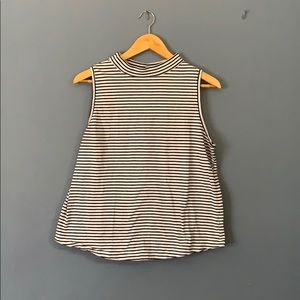 Universal Thread Black and White Mock Neck Tank